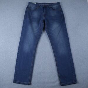Across the Pond Jeans Mens 32x30 Signature Line 5-Pocket Stretch Flex Denim Blue